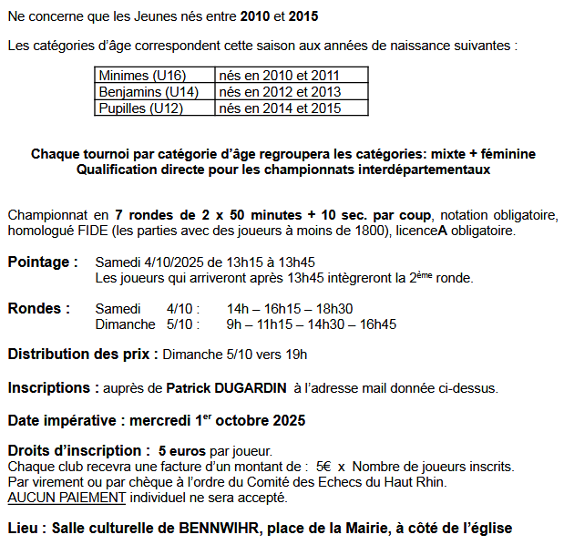 Championnats Haut-Rhin U12-U14-U16