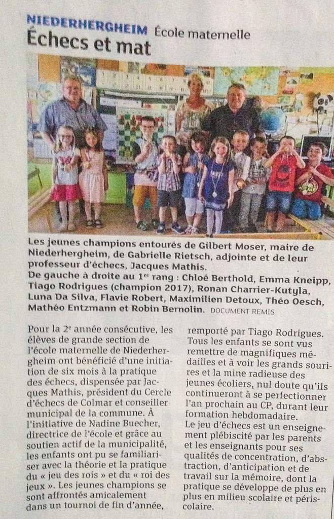 Les Dernières nouvelles d'Alsace, 15 juin 2017