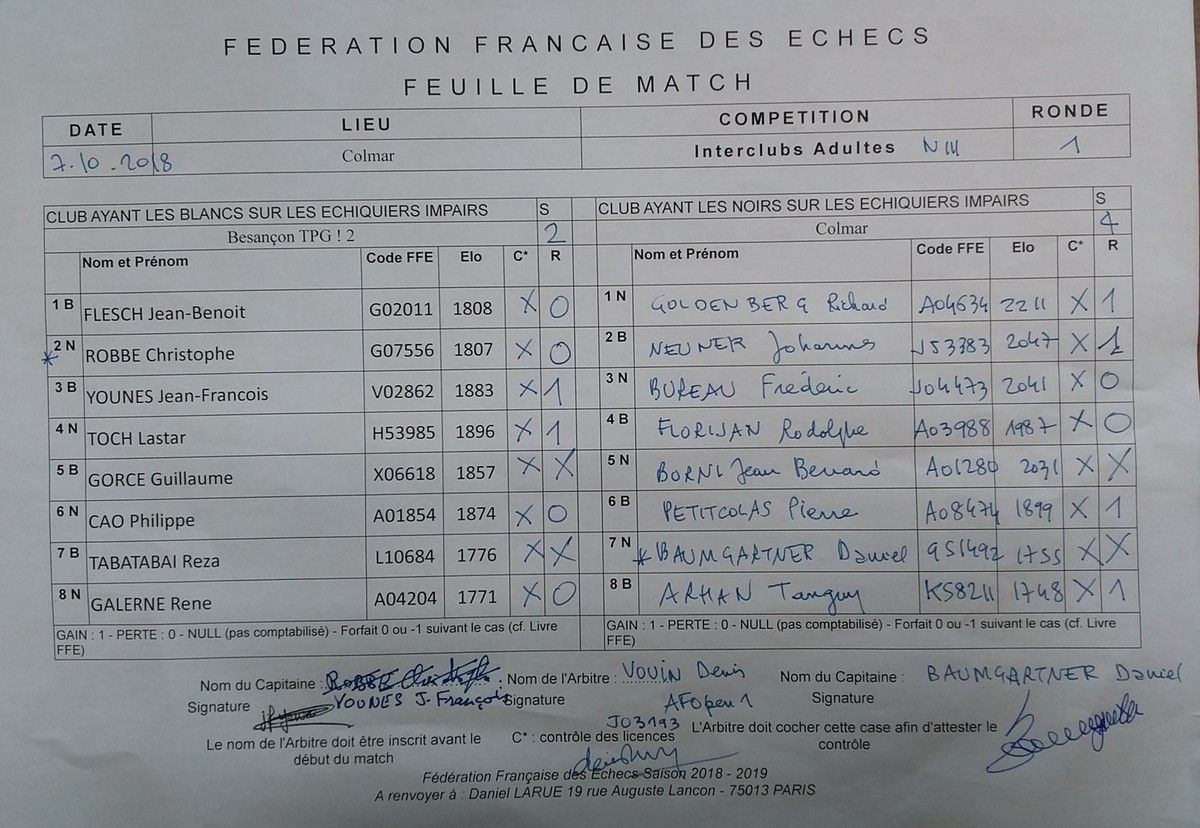 Dimanche 7 Octobre-Interclubs