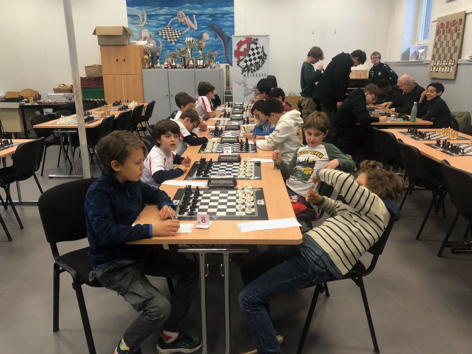 L'équipe de Colmar Echecs jeunes à Mulhouse.