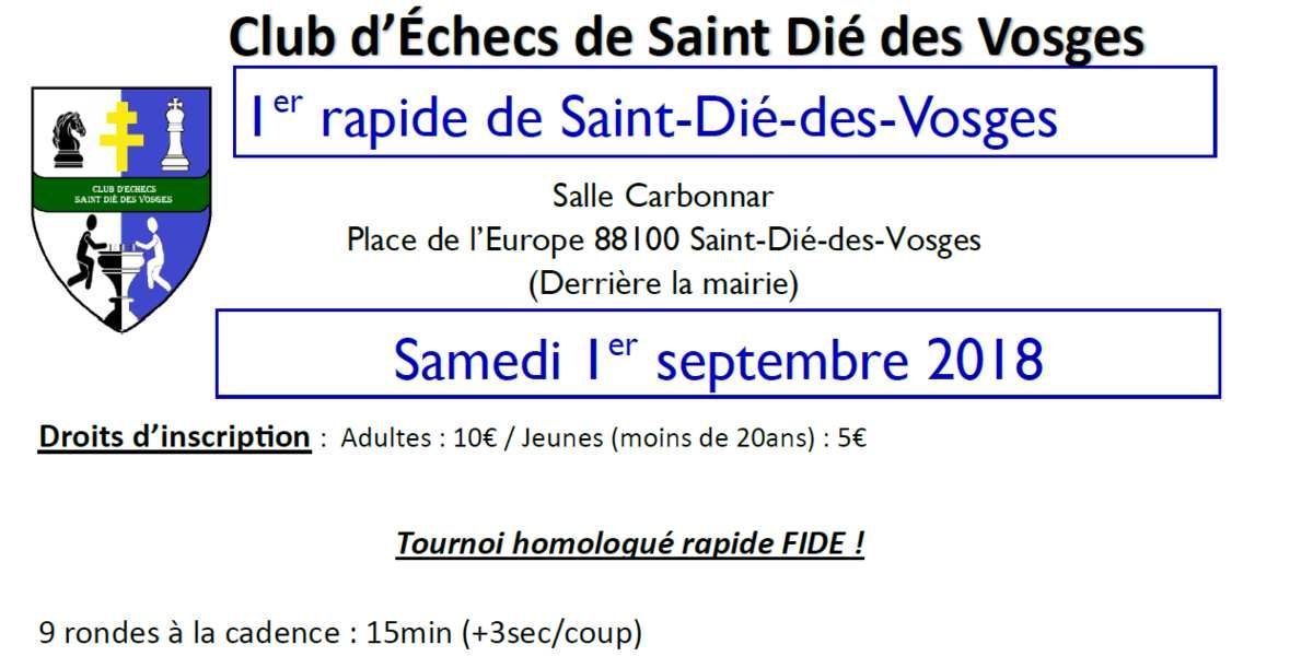 Le calendrier des tournois individuels